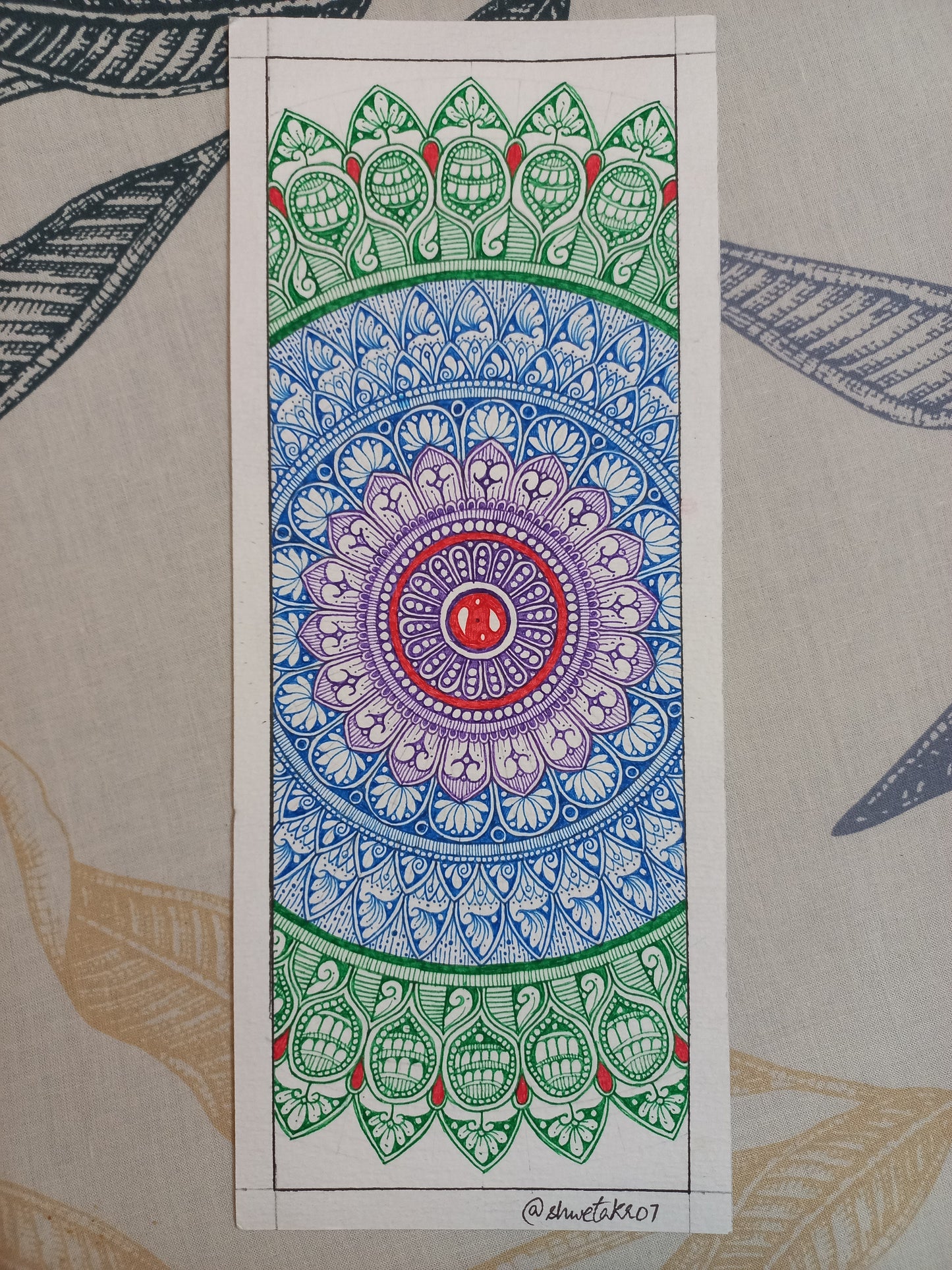 Multi colored long frame mandala